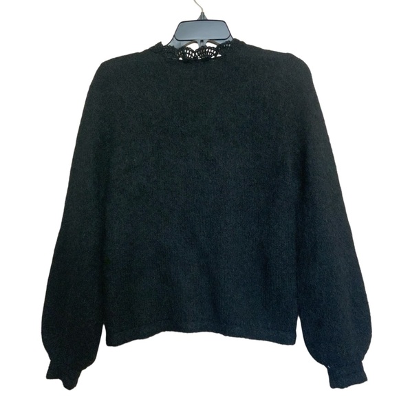 La Maille Sezane Angie Cardigan Sweater Womens XS Black Crochet, Feminine New - Picture 10 of 16